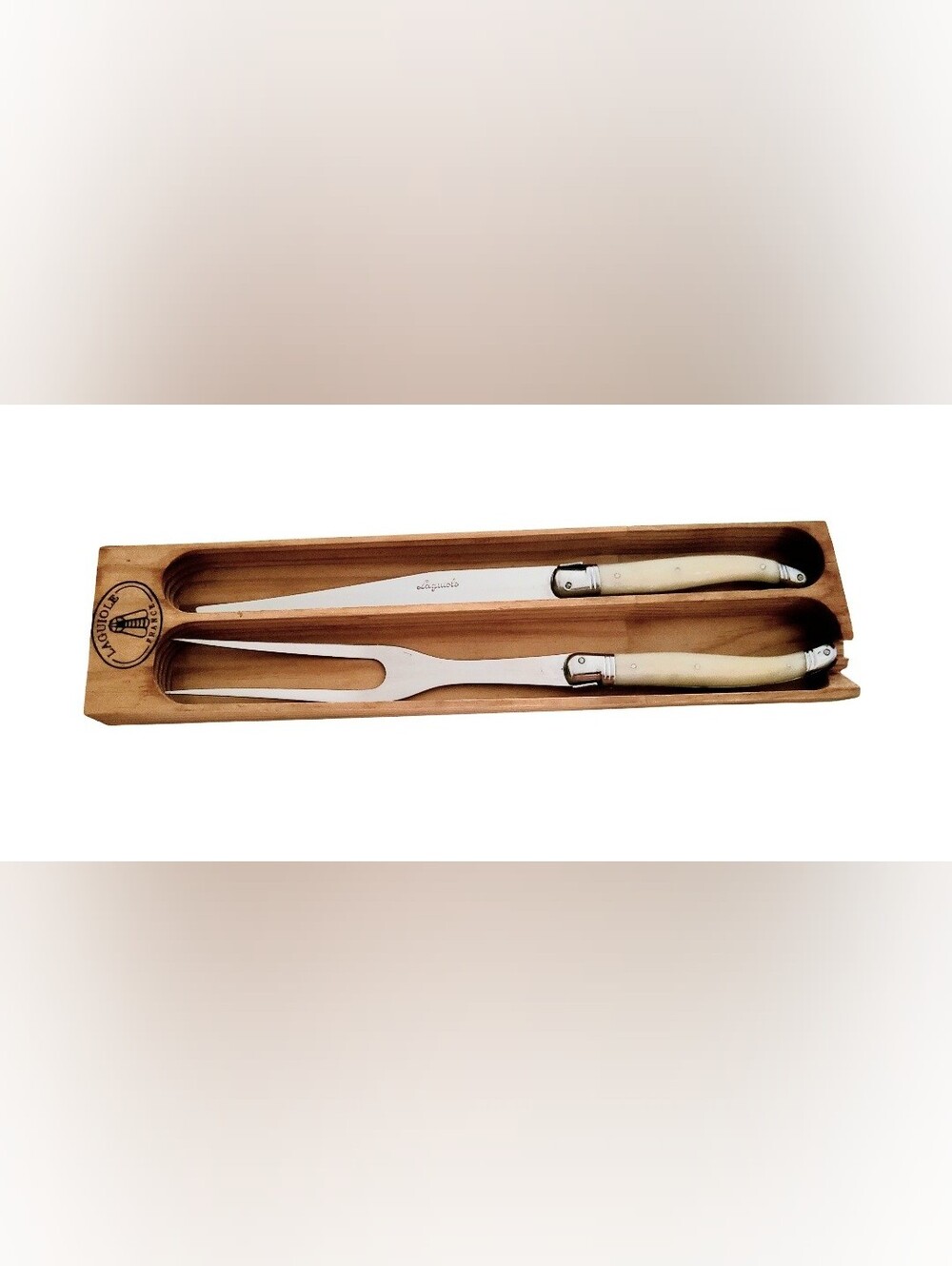 Laguiole Carving Set in Wood Box - Made in France